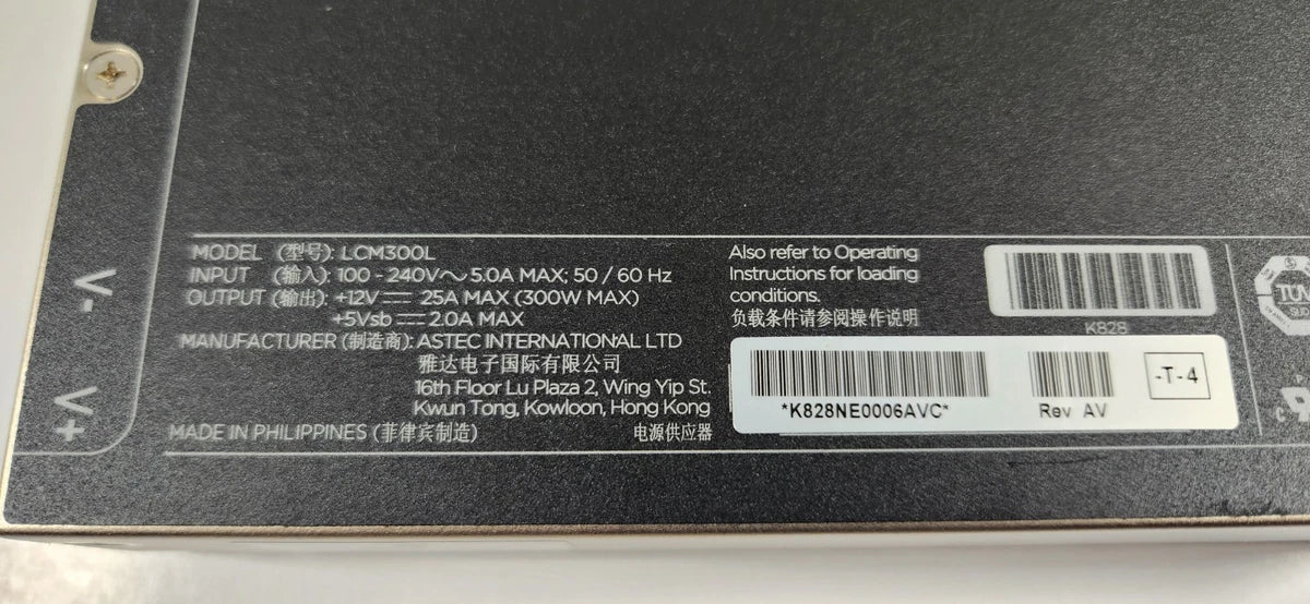 ASTEC INTERNATIONAL LTD LCM300L 300W MAX POWER SUPPLY EMERSON NETWORK POWER|277580003483