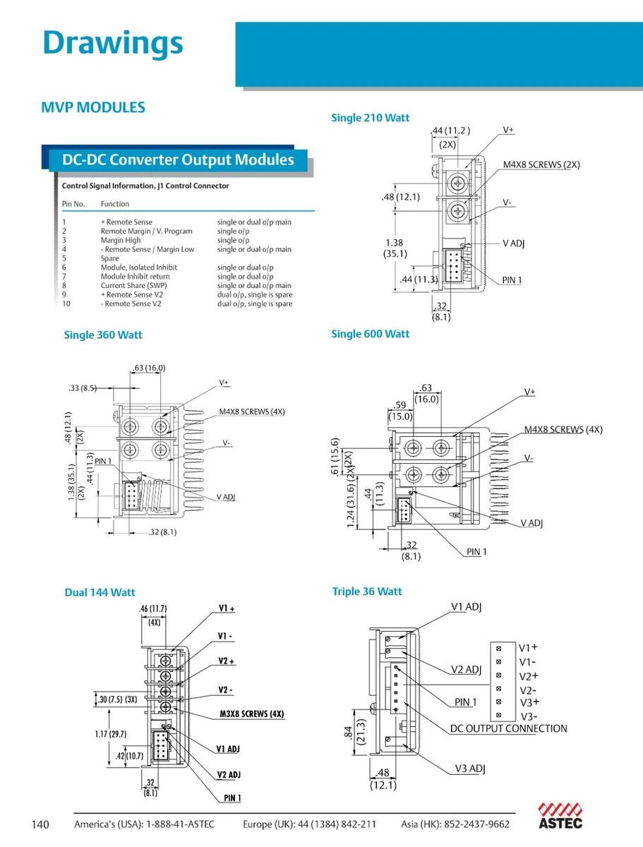 Astec Emerson MVP Series MP6-3L-0M Modular Switching Power Supply 600W 12V 50A|365764833629