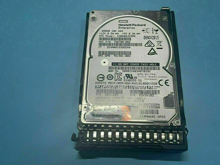781516-B21 HP 600GB 12G SAS 10K SFF 2.5" SC HDD 781577-001|187583878626