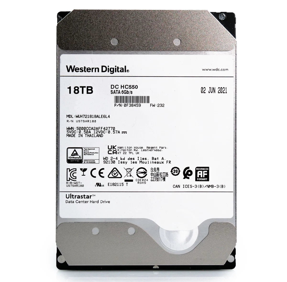 WD Ultrastar DC HC550 18TB 7.2K SATA 6Gb/s 3.5" HDD - WUH721818ALE6L4 0F38459|296890709430