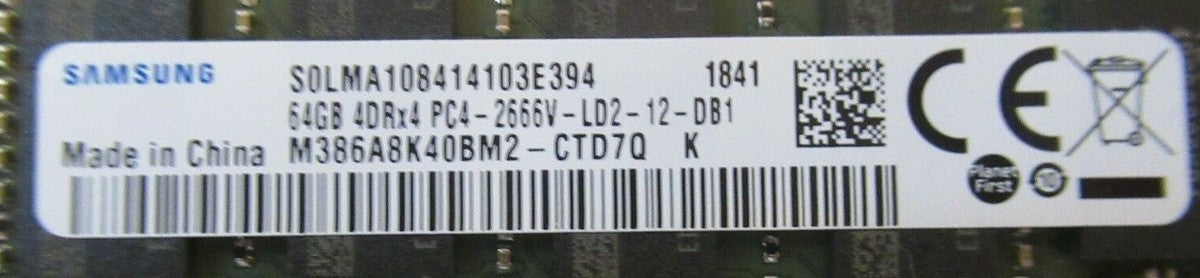 Samsung 64GB 4DRx4 PC4-2666V DDR4 ECC Server RAM Memory M386A8K40BM2-CTD7Q