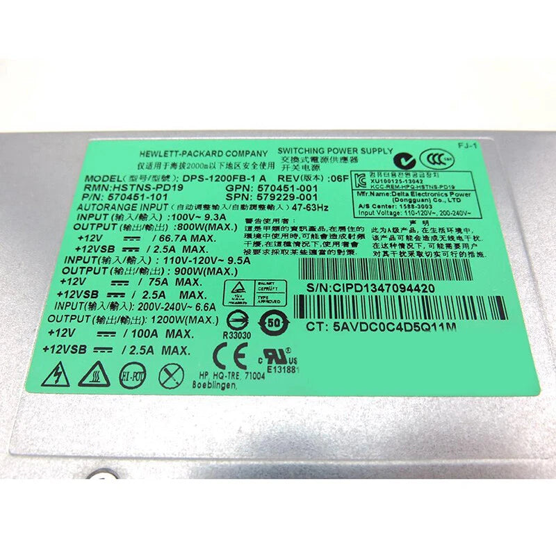For HP 1200W DPS-1200FB-1 A Server Switching Power Supply|388888887884
