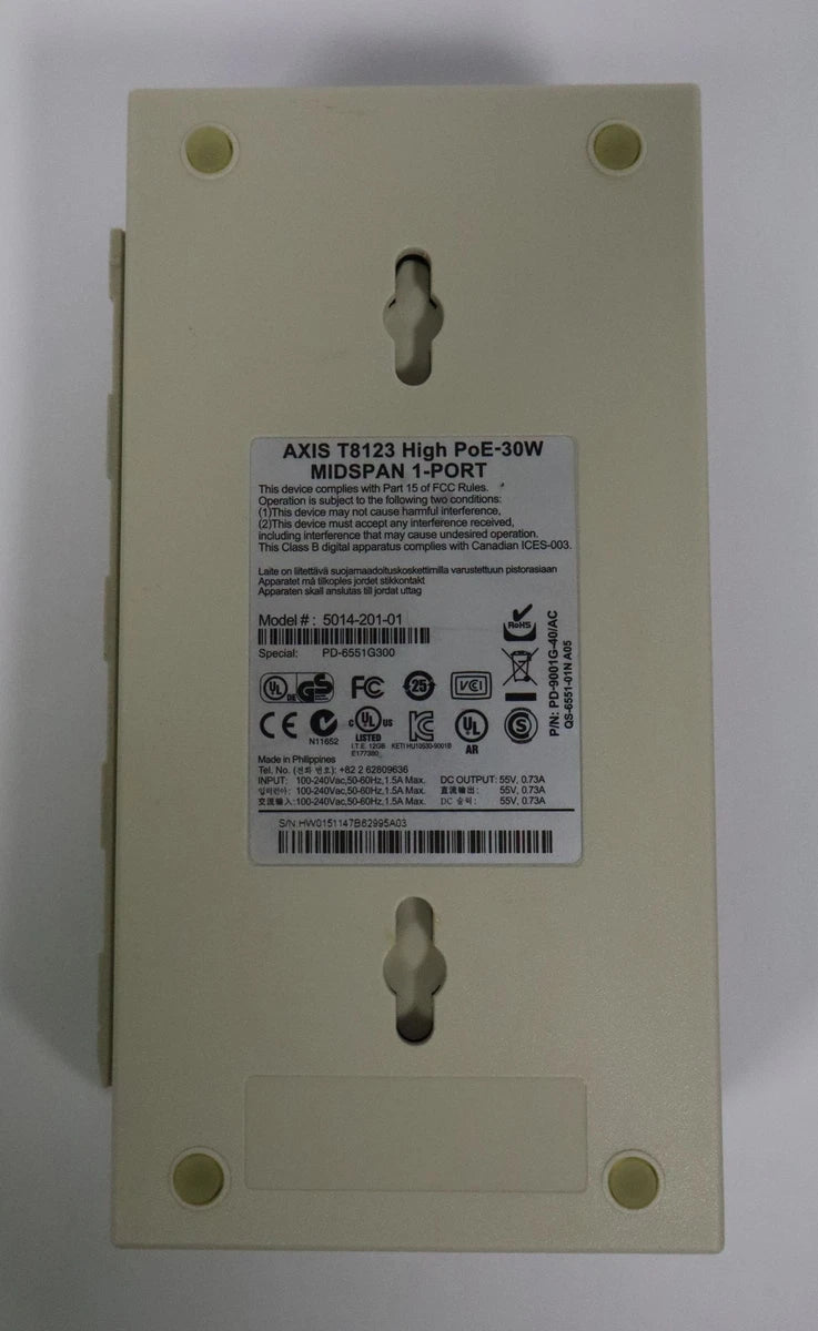 Axis T8123 High PoE-30W Midspan 1-Port|326831303978