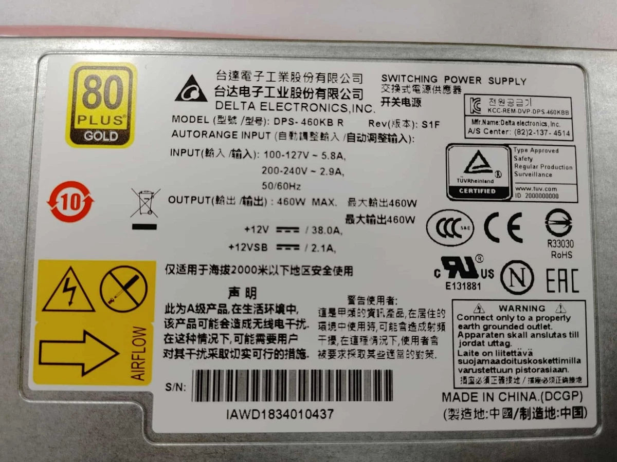 NEW Dell p10yn DPS-460KB R 460W Reverse Airflow PSU AC Power Supply for S4048-ON|177515906244