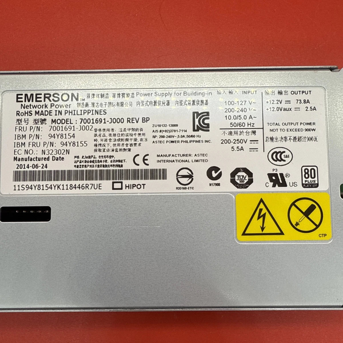 IBM 94Y8154 94Y8155 N32302N 7001691-J000 Rev BP 900w Power Supply|205117836212