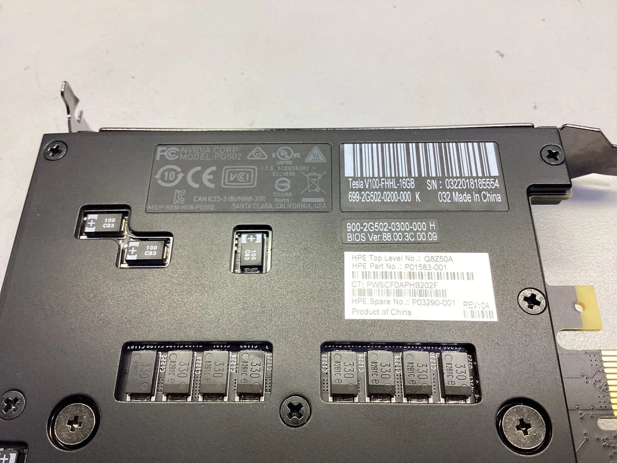 Tesla NVIDIA V100 16GB FHHL PCIE 1290 MHz 5120 Cores **Best for AI/ML** See Pics|267256168764