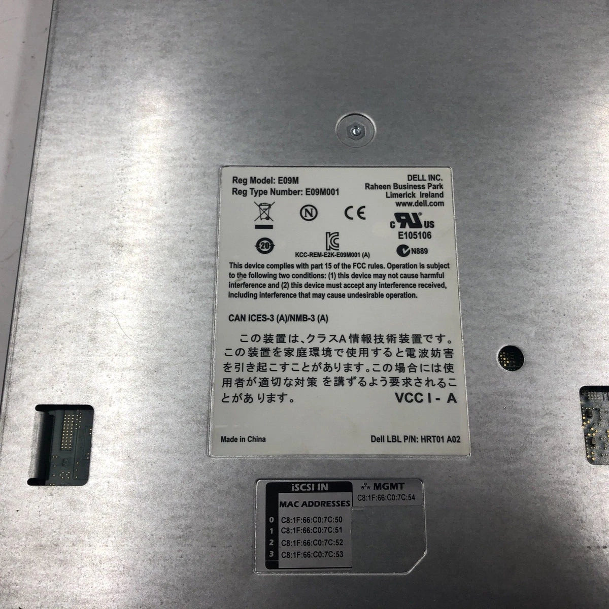 DELL EQUALLOGIC CONTROL MODULE TYPE 11 CONTROLLER MODULE E09M001 E09M|156769250560