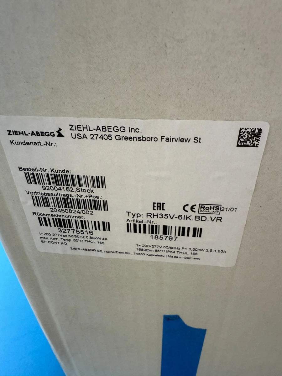 Ziehl-Abegg RH35V-6IK.BD.VR ECblue 277VAC 4A 50/60Hz Centrifugal Fan|167583253281