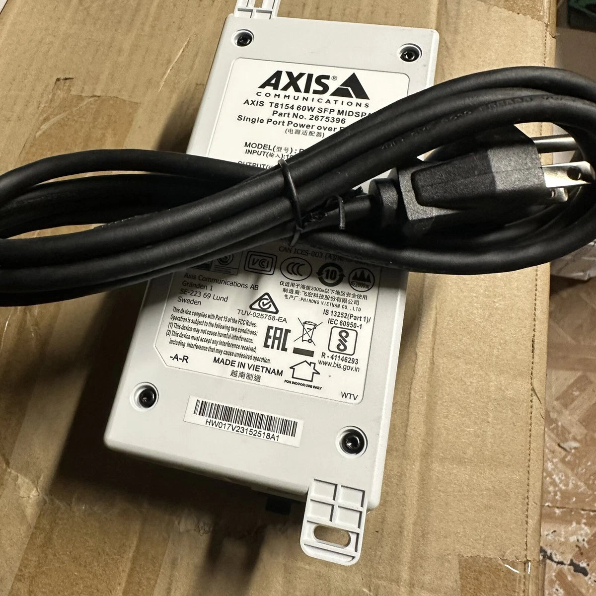 AXIS COMMUNICATION, 5901-001-01, T8154 60W SFP MIDSPAN, POE60S-1BT 56V,|176368808487