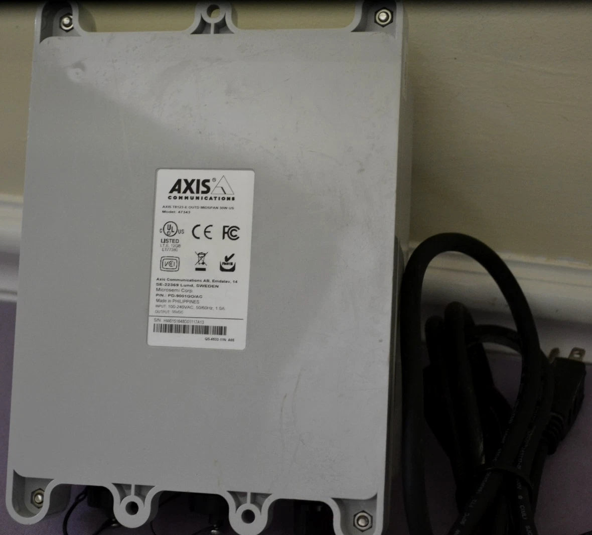 Axis T8123-E Outdoor Midspan 30W PoE With Injector, 1-Port,  IP66 Weatherproof|286683407848