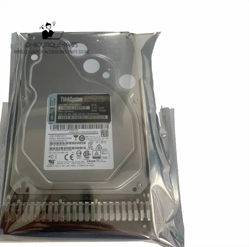 Lenovo 7XB7A00043 00YK032 ThinkSystem 3.5" 4TB 7.2K SAS 12Gb Hot Swap 512n HDD