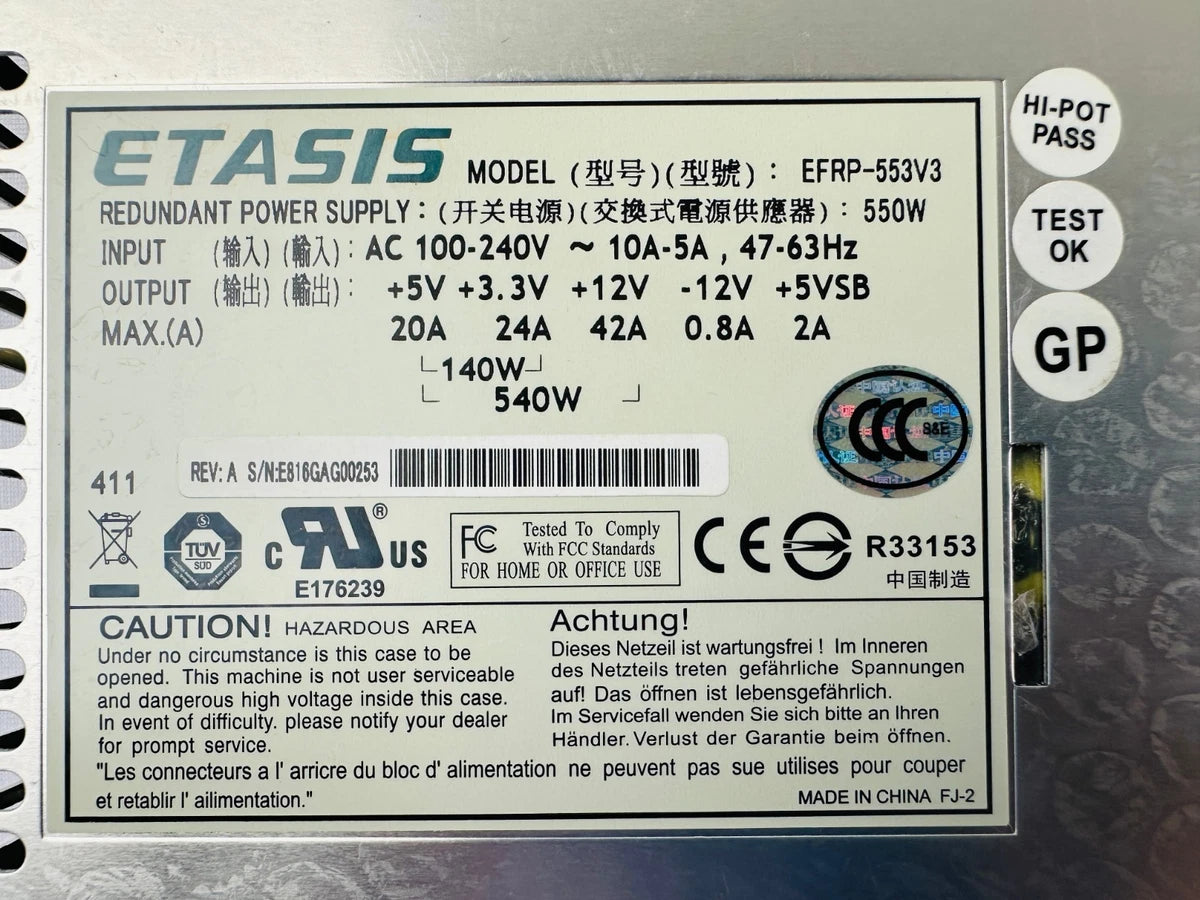 Etasis EFRP-553V3 Redundant Power Supply|267350641800