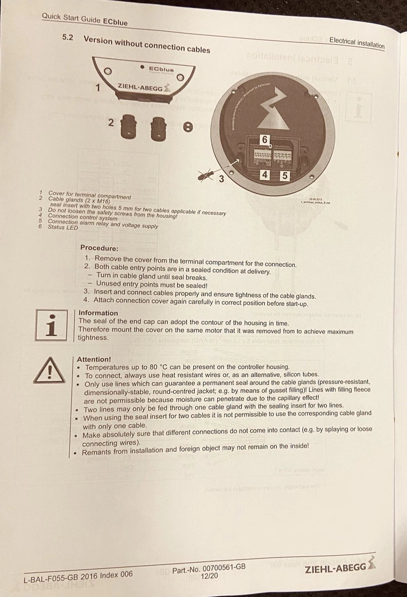 4 Units Ziehl-Abegg RH35V-6IK.BD.VR EC 110V VAC, Centrifugal Fan, Germany|256629939097