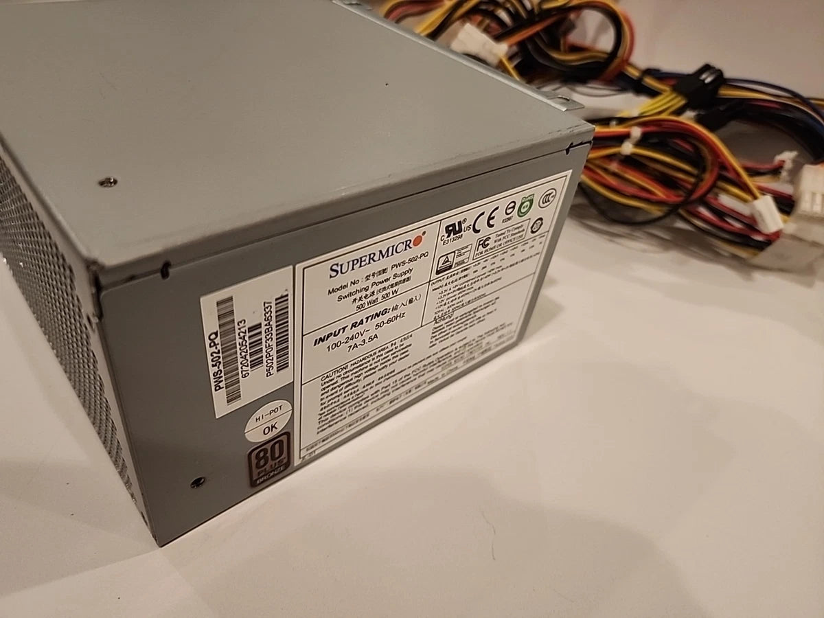 ✅Supermicro PWS-502-PQ - 80 Plus Bronze 500W multi-output PS2/ATX Power Supply