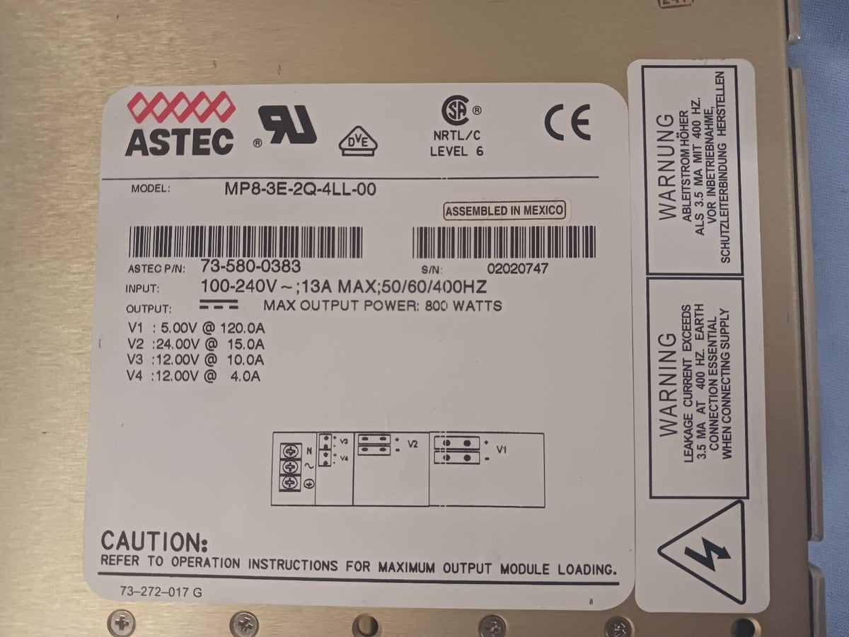 Astec MVP Series Power Supply - Model: MP8-3E-2Q-4LL-00, Part No: 73-580-0383|275430721640