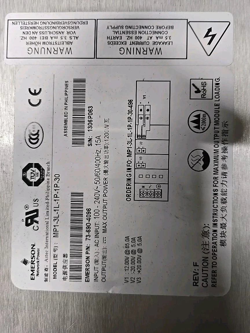 2x Emerson MVP SERIES MP1-3L-1L-1P-1P-30 ASTEC PSE2-230-H-072  P/N 73-690-4096|156612147545