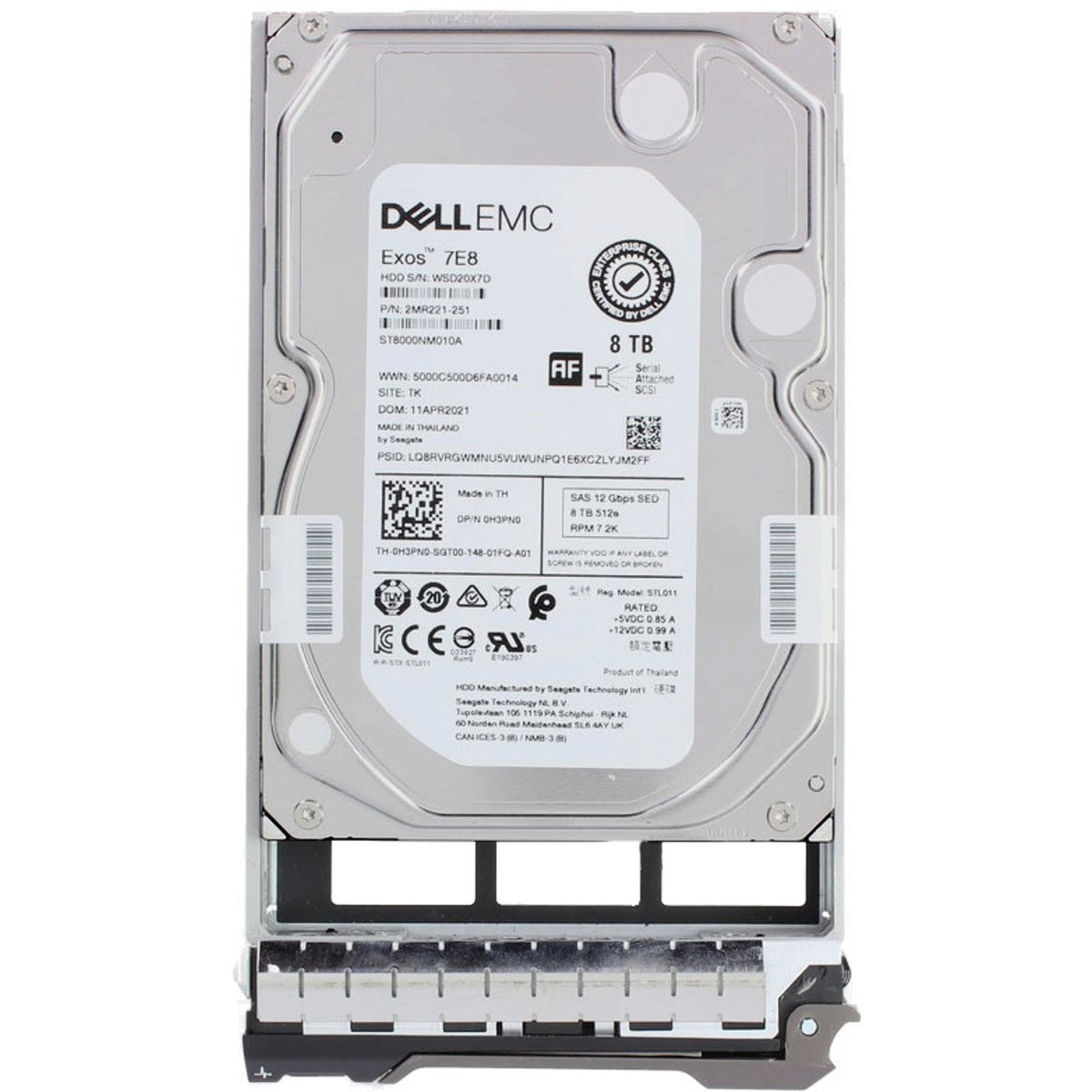 Dell 8TB 7.2K 512e 12Gbps NL SAS SED FIPS 3.5 HDD Exos 7E8 (H3PN0)|315235762564