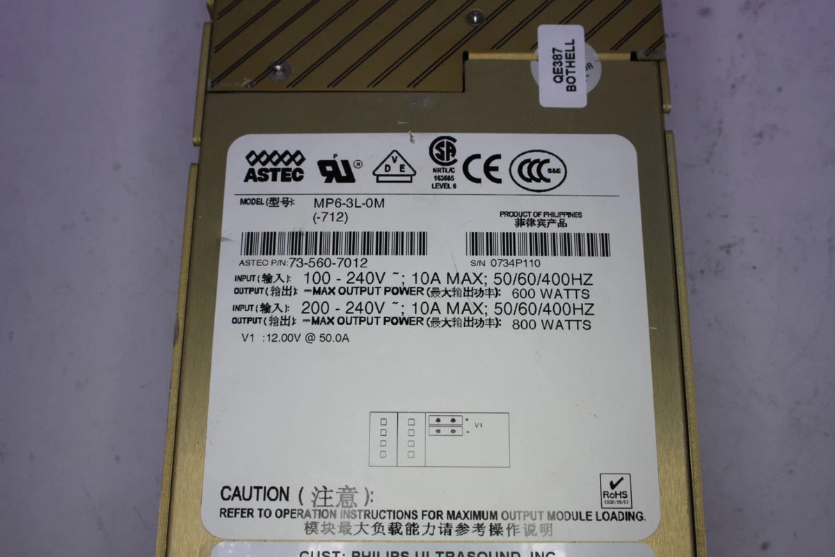 Astec Emerson MVP Series MP6-3L-0M Modular Switching Power Supply 600W 12V 50A|365764833629