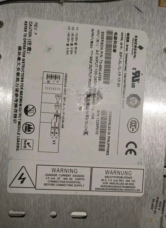 2x Emerson MVP SERIES MP1-3L-1L-1P-1P-30 ASTEC PSE2-230-H-072  P/N 73-690-4096|156505897650
