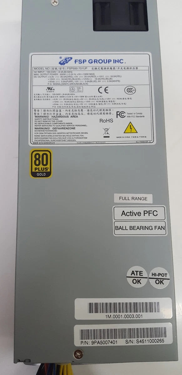 FSP Group Inc. FSP500-701UP 500W Power Supply 80+ Gold|252585554742