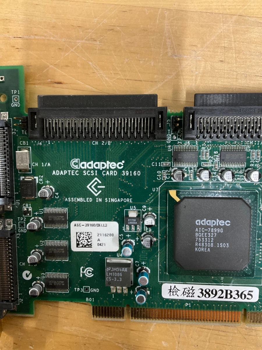 Adaptec ASC-39160 SCSI Dual channel Controller Card.|125781936306