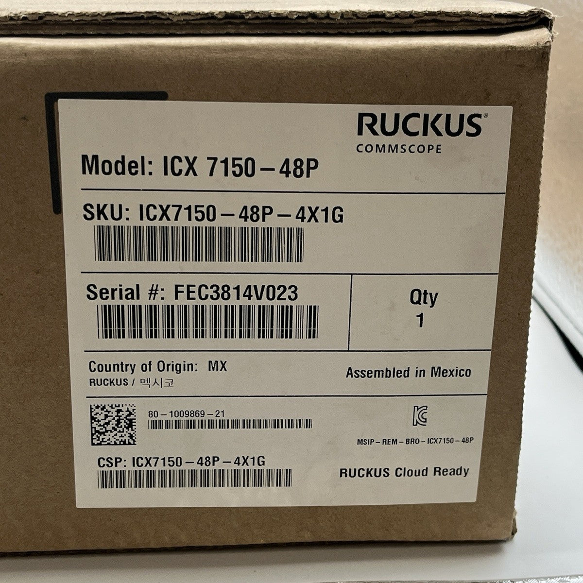 NEW!! Ruckus ICX 7150-48P Switch 48 Port Rack Mountable PoE+ - ICX7150-48P-4X1G