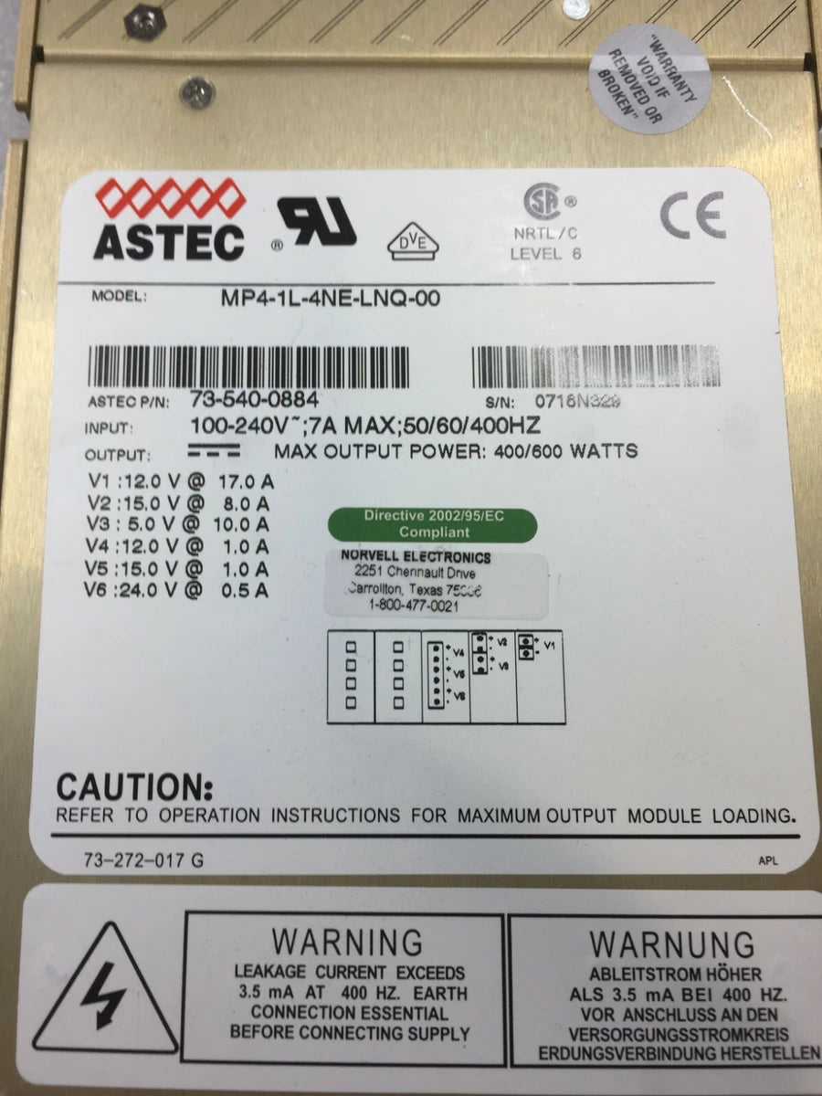 ASTEC MVP Series MP4-1L-4NE-LNQ-00 73-540-0884 Power Supply NO CABLES FREE S/H|185353915781