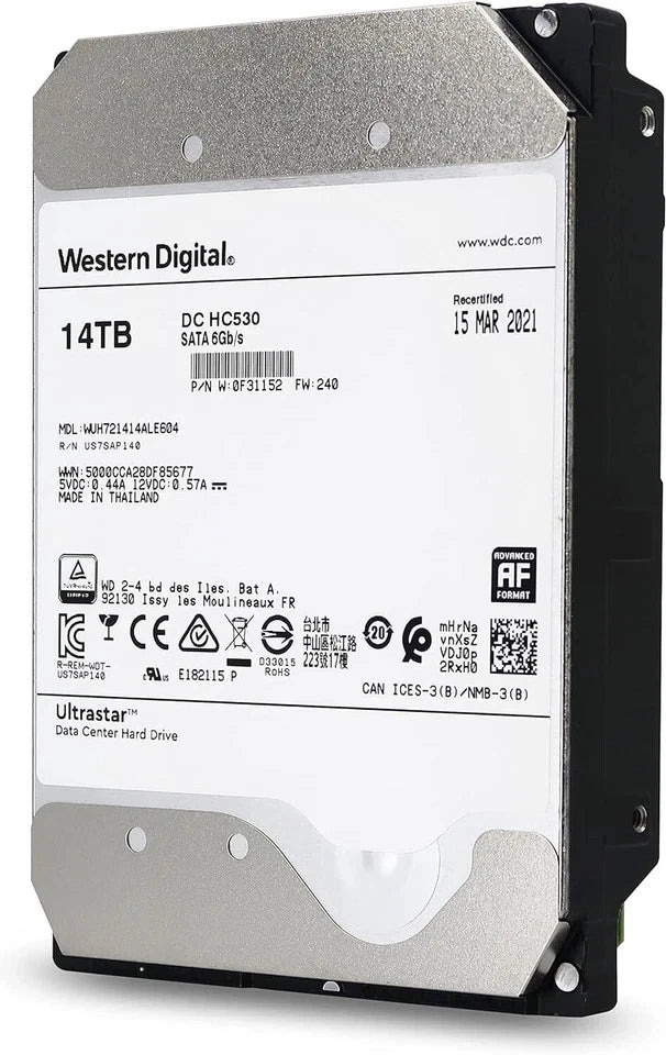WD Ultrastar DC HC530 14TB SATA 6G 3.5" 7200RPM Enterprise HDD - WUH721414ALE604|389321913033
