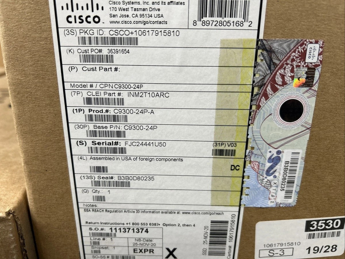 Cisco C9300-24P-A Catalyst 9300 24-port PoE Switch NEW OPEN BOX