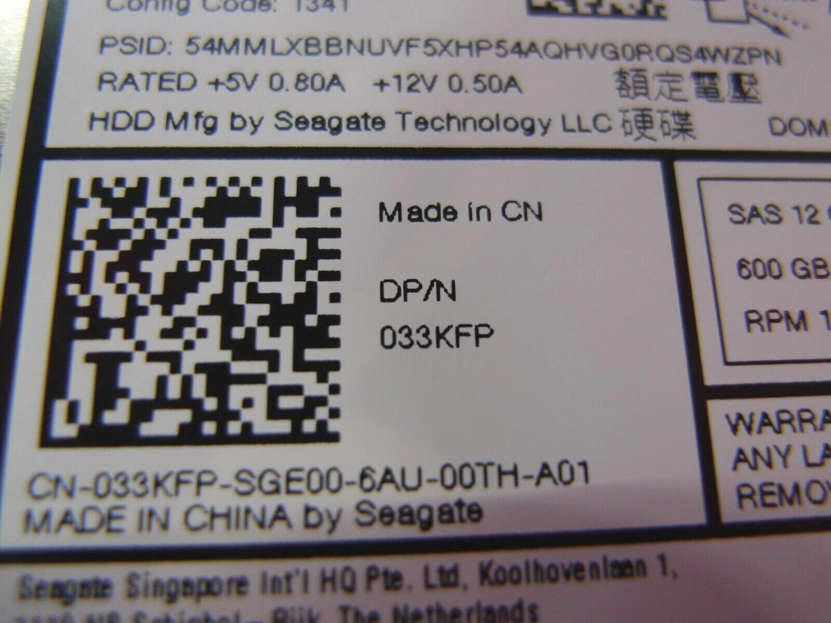 NEW Dell 600GB 2.5'' SAS 12G 10K Hard Drive ST600MM0088 1FD200-157 33KFP|155065079152