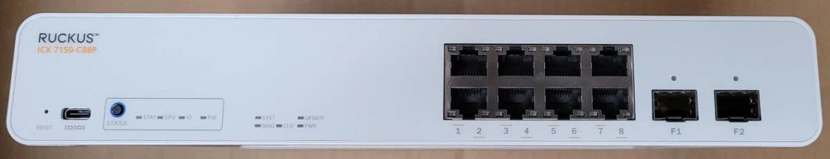 Ruckus Brocade ICX 7150 Compact 8 port POE Switch - USA only