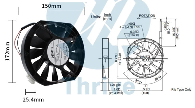 1PC Inverter Cooling Fan 24V 1.70A 3-wire 5910PL-05W-B79 17251 17CM~