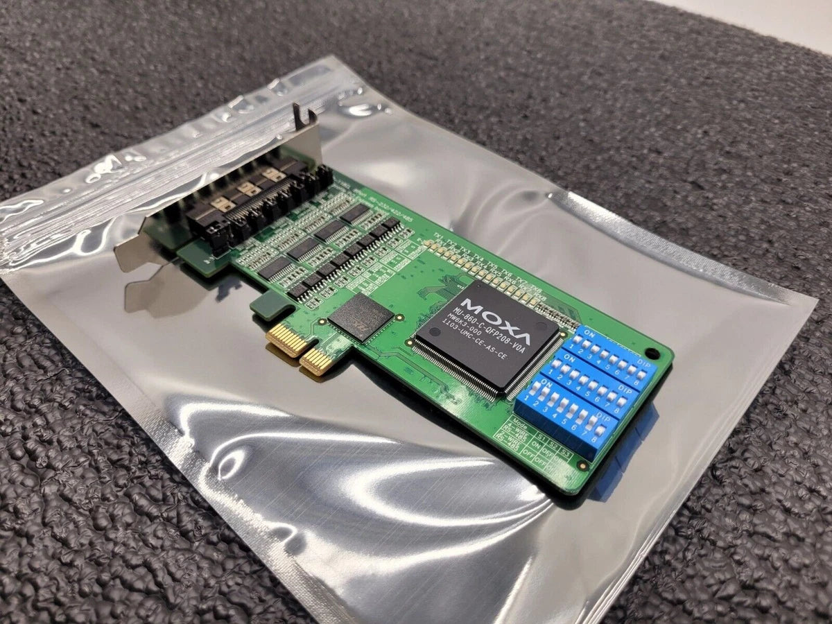 Moxa CP-118EL 8 Port Low Profile PCI Express Board RS-232/422/485 Damaged Cable