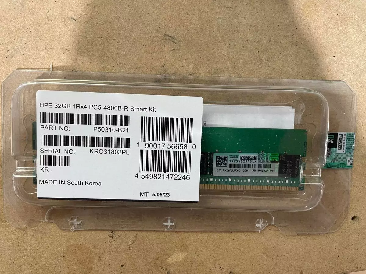 P50310-B21 P43327-1A1 HPE 32GB 1Rx4 DDR5 PC5-4800 EC8 RDIMM Gen11 Server Memory