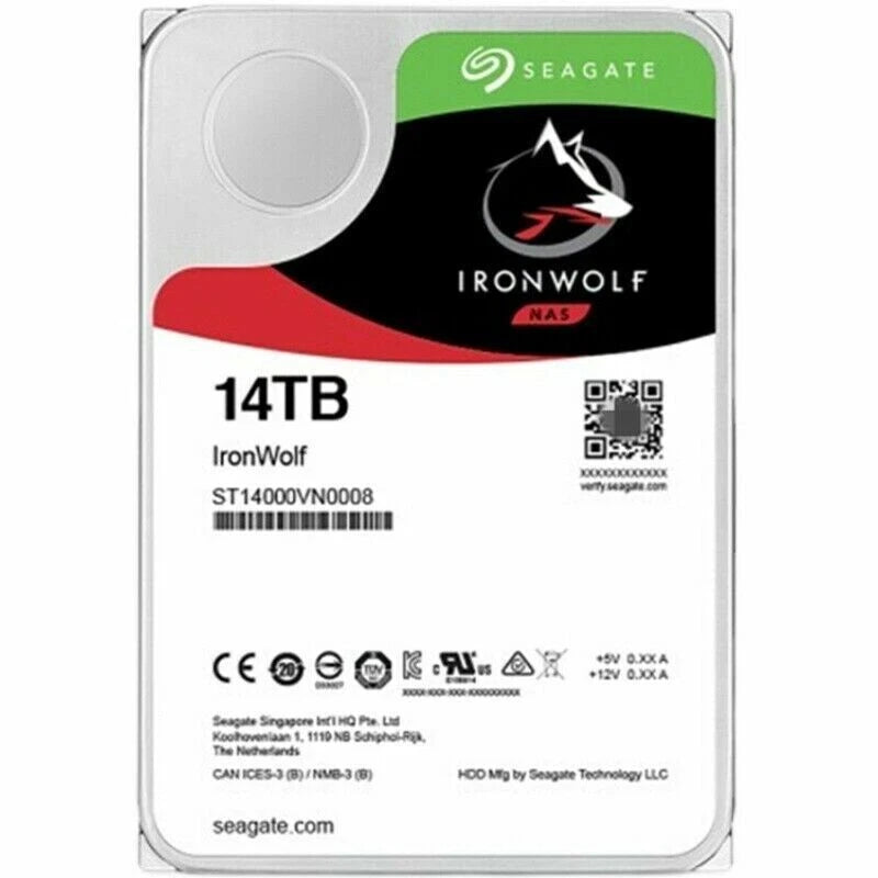 ST14000VN0008 Seagate IronWolf 14TB NAS Hard Drive 7200 RPM 256MB Cache SATA III|365643403462