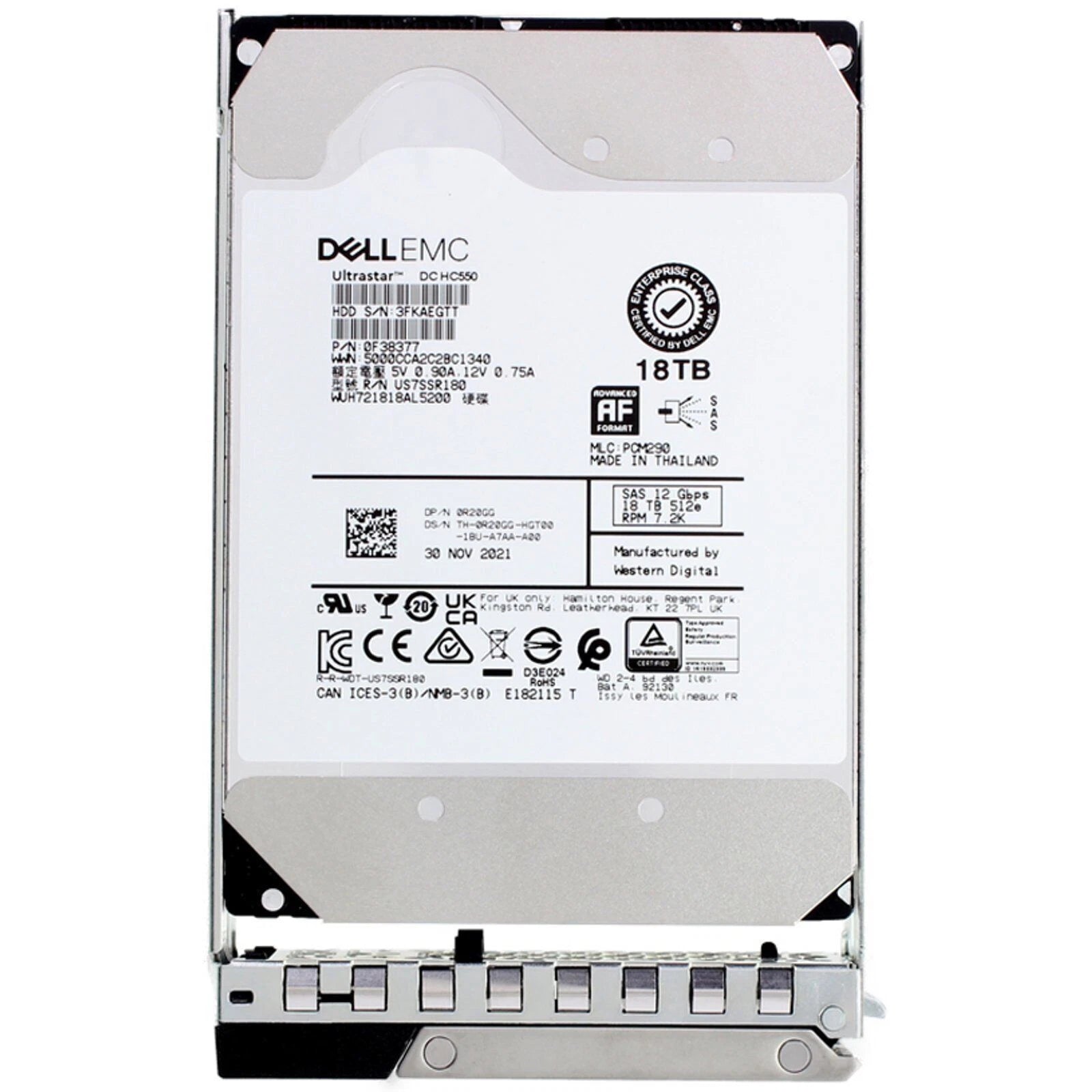 Dell 18TB 7.2K SAS 3.5-inch 12G Enterprise Server HDD PowerEdge