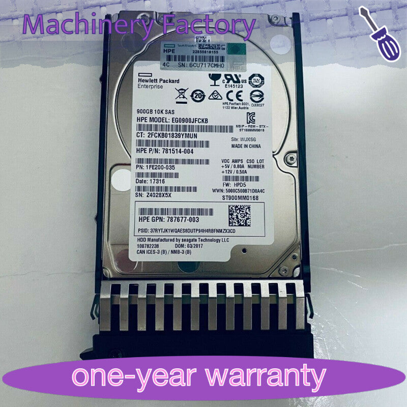 HP 787647-001 J9F47A  900GB SAS 10K 2.5in 12Gbps MSA SFF ENT HDD Hard Drive|316579683130
