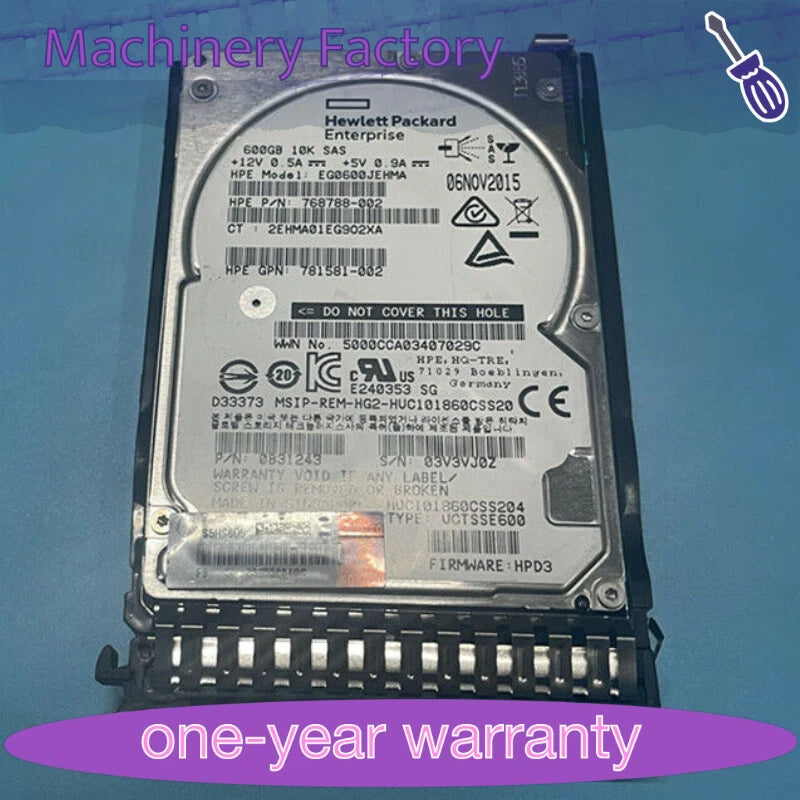 HP 781516-B21 600GB 12G SAS 10K SFF 2.5" SC HDD 781577-001|316580297136