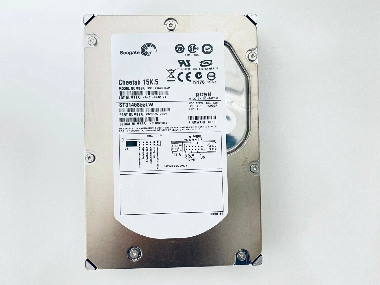 SEAGATE ST3146855LW 146GB 15K NHP U320 SCSI HARD DRIVE