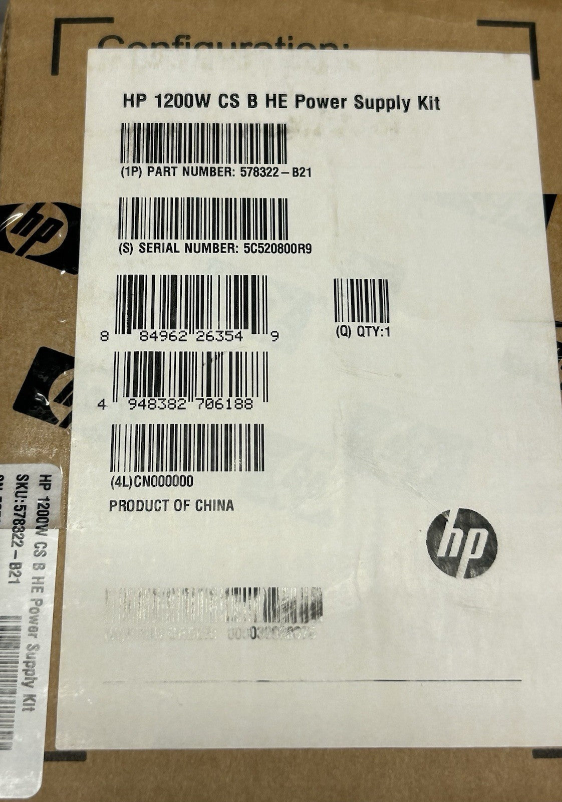 Factory Sealed in Box HP 1200w CS B HE Power Supply Kit 578322-B21|257283239311
