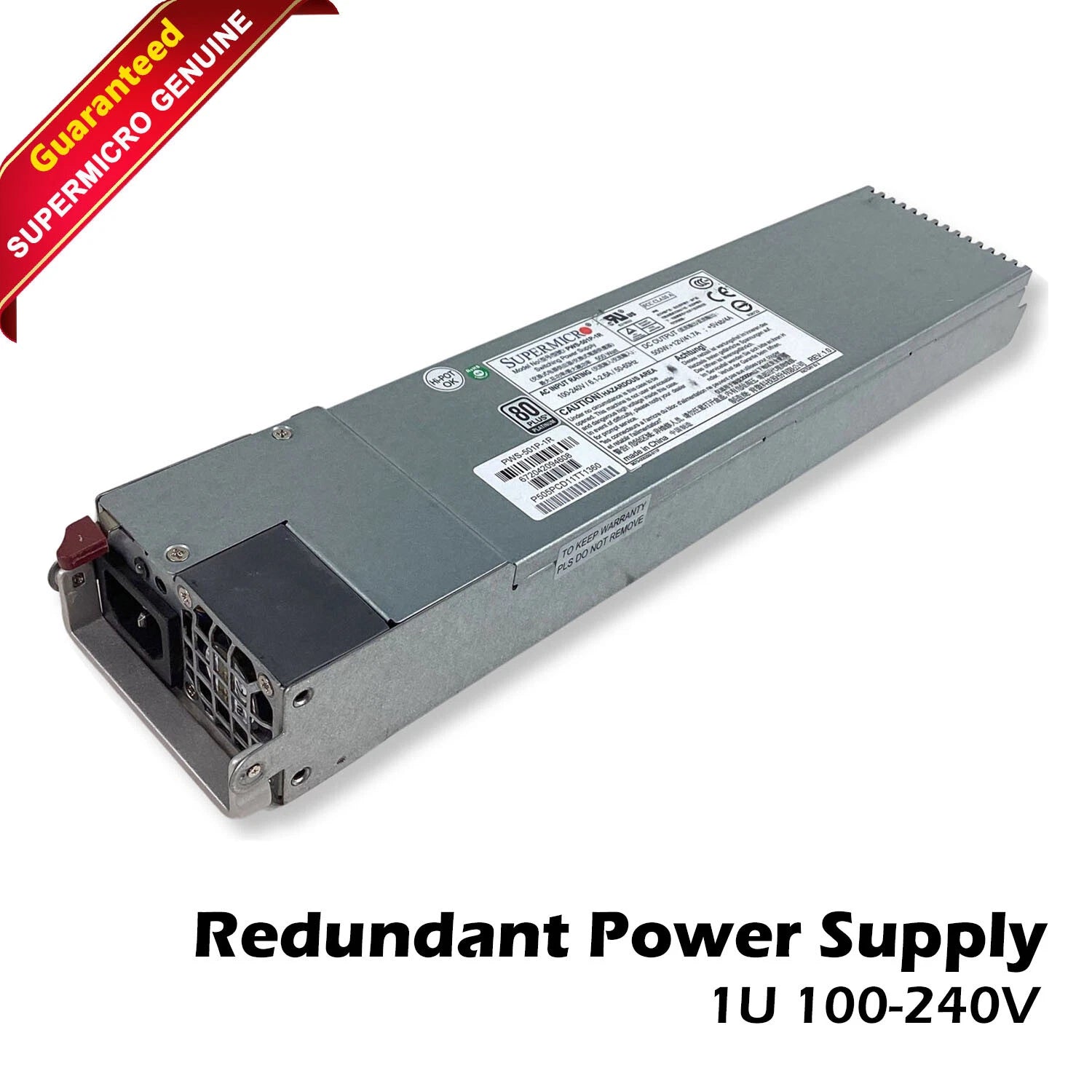 Genuine SuperMicro PWS-501P-1R 80 Plus Platinum 500W Redundant Power Supply|196198800203