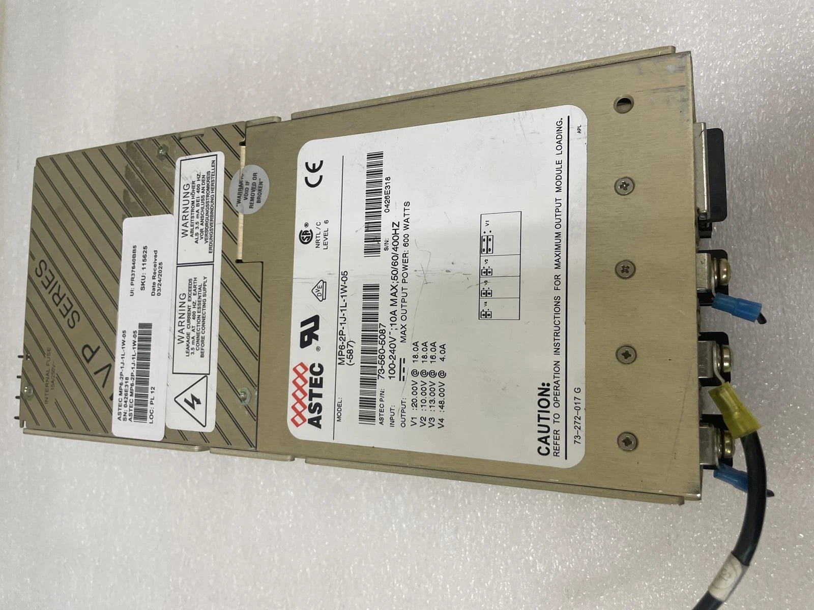 ASTEC MP6-2P-1J-1L-1W-05 (-587) MVP SERIES POWER SUPPLY 73-560-5087|267199130099