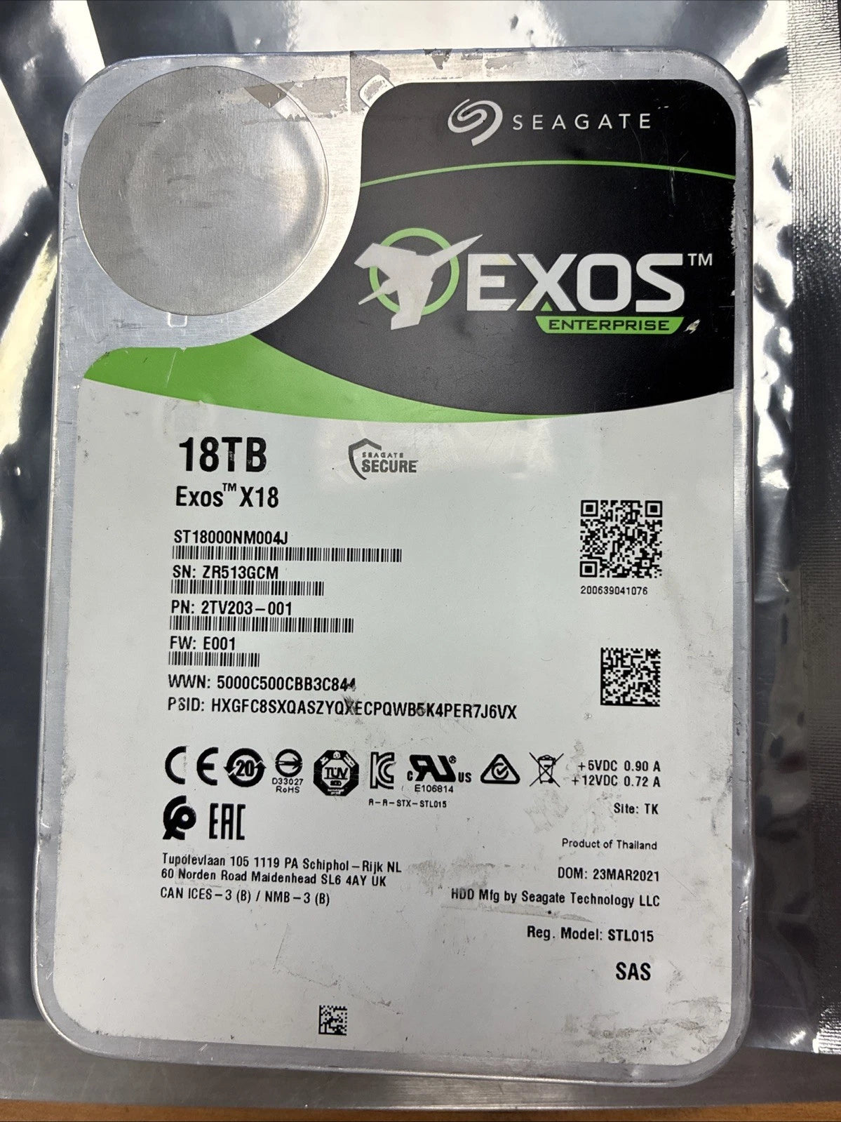 (for Part) Seagate Exos X18 18TB SAS 12Gb/s 3.5" Enterprise HDD ST18000NM004J|257215942648