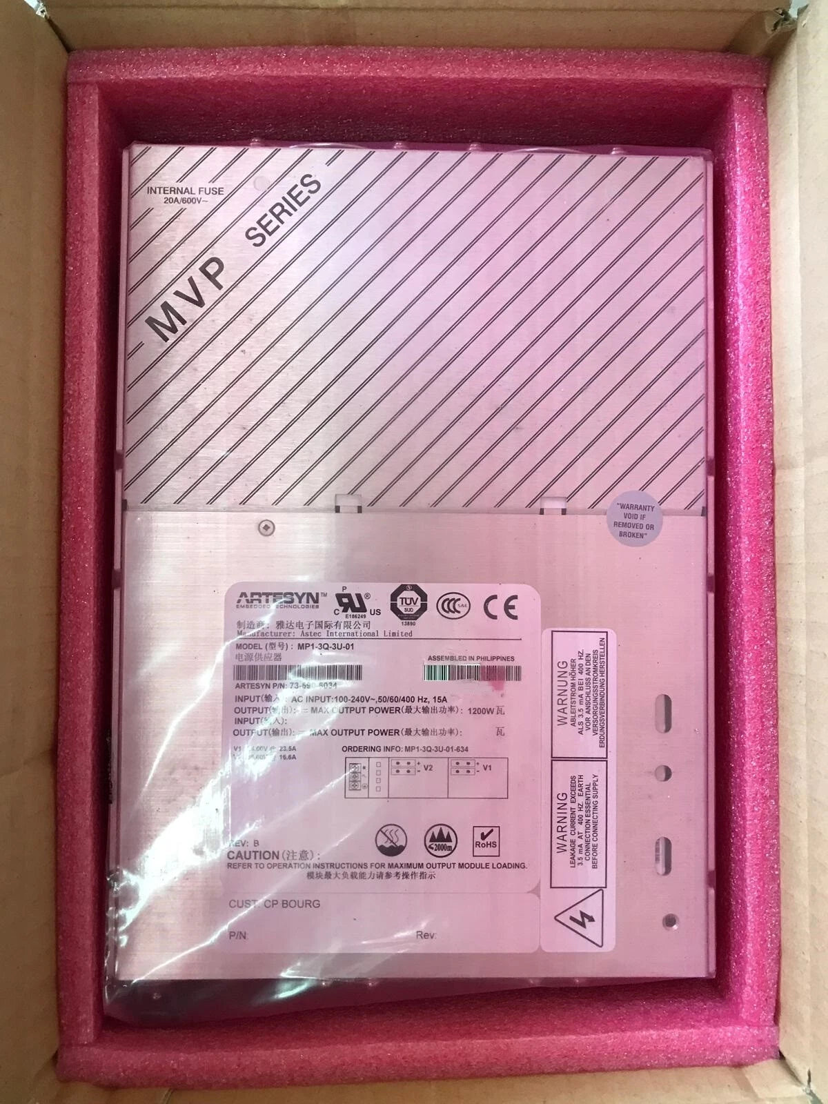 ✅ ASTEC ARTESYN POWER SUPPLY  1200W MP1-3Q-3U-01 73-690-6034 MVP SERIES|175304058756