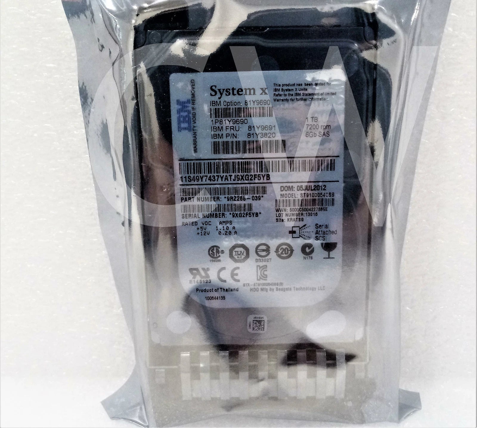 IBM 1TB 7.2K RPM 6Gb/s 2.5-inch SAS Internal HDD for Servers