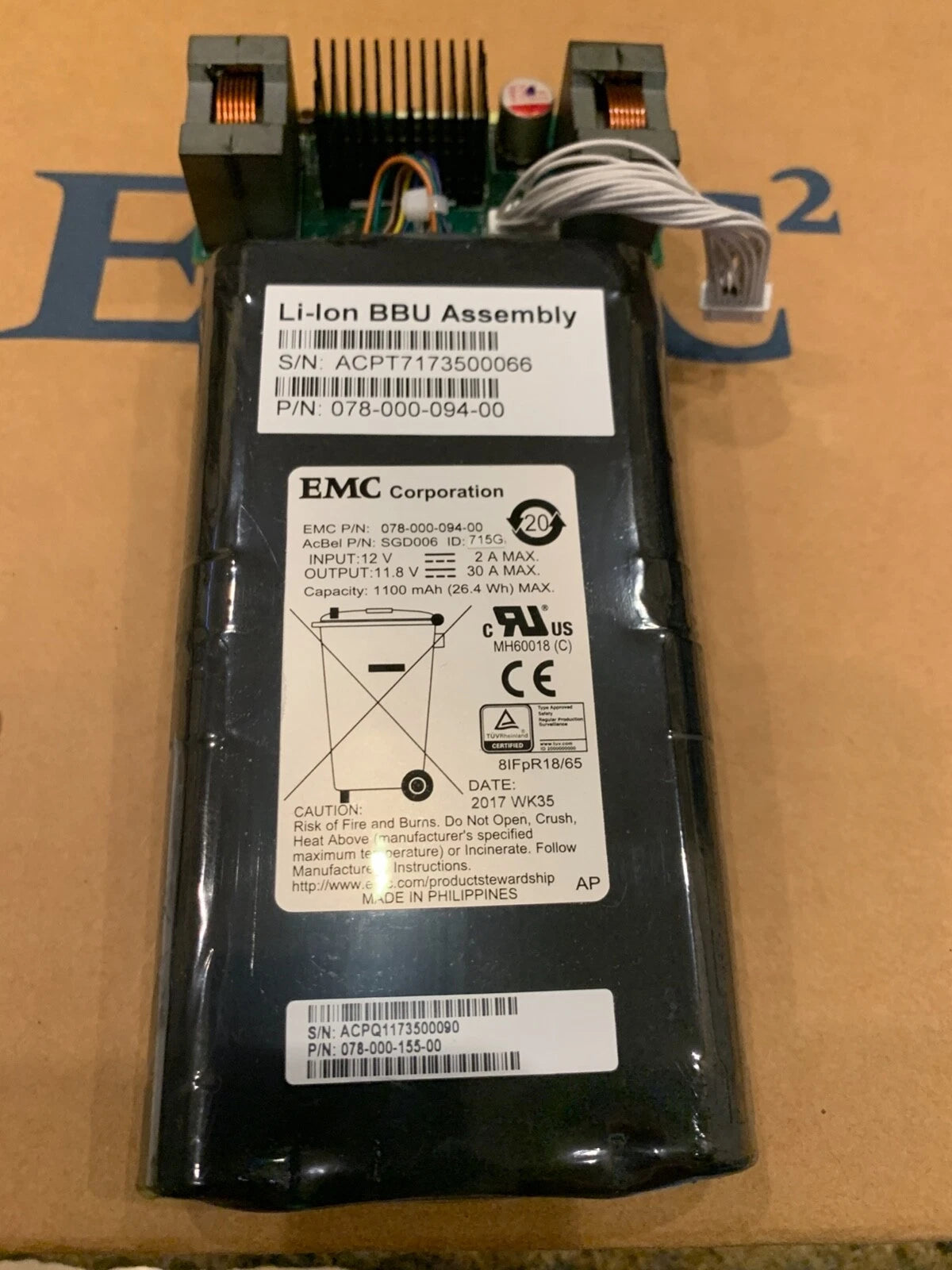 078-000-192-00, 078-000-155-00 EMC Unity 300/400/500 XT480F BBU Battery|146073342845