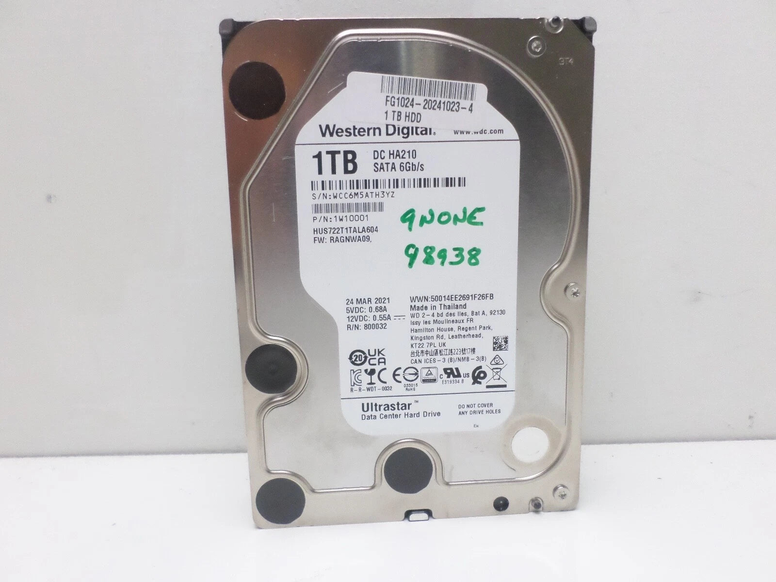 WD DC HA210 Ultrastar HUS722T1TALA604 (1W10001) 3.5" 1TB SATA 6Gb/s 7200RPM|235822750767