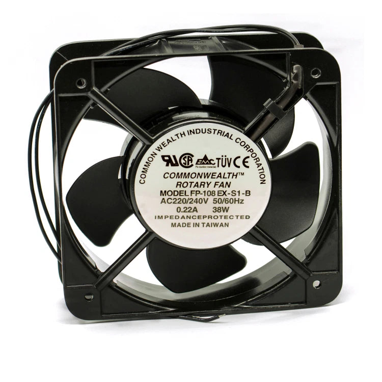 Commonwealth FP-108EX-S1-B Rotary Cooling Fan AC220/240V 50/60HZ 0.22A 38W 150mm|183917028387