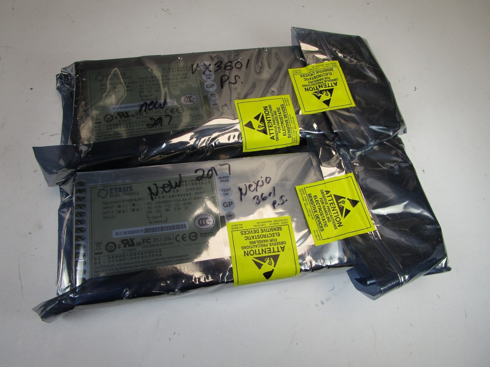 LOT OF 2 ETASIS EFRP-603 600W SERVER POWER SUPPLY - RF