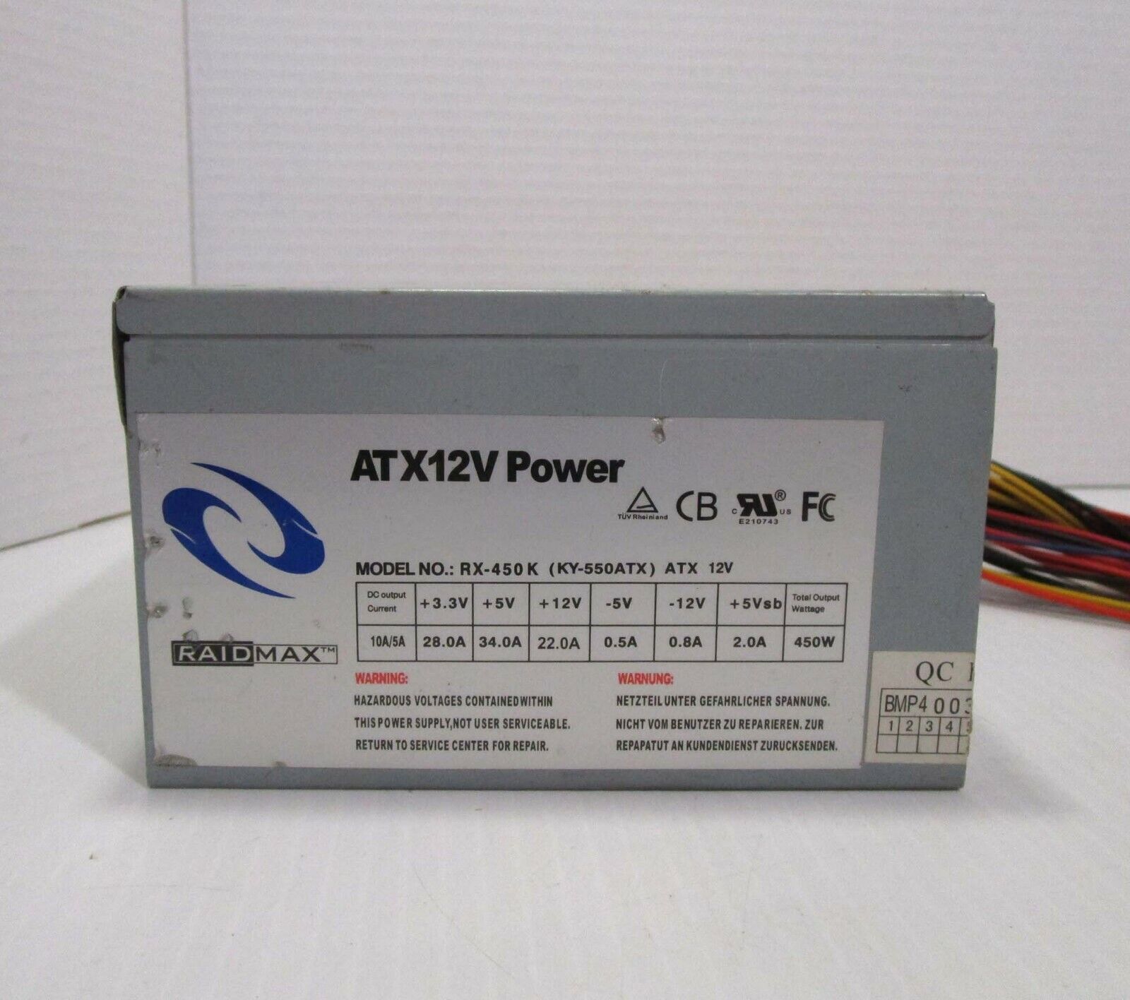 RAIDMAX RX-450K 450W ATX12V Power Supply